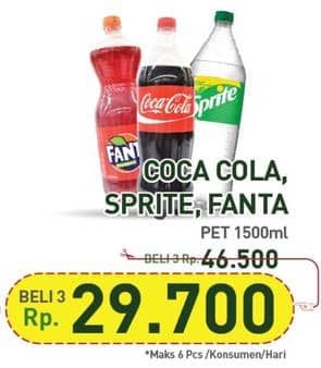 Promo Harga Coca Cola, Fanta, Sprite 1500ml  - Hypermart