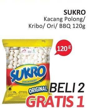 Promo Harga DUA KELINCI Kacang Sukro Polong, Kribo, Original, BBQ 120 gr - Alfamidi