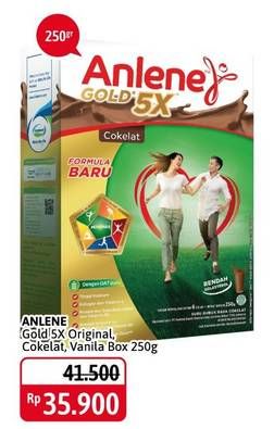 Promo Harga ANLENE Gold Plus 5x Hi-Calcium Coklat, Vanila, Original 250 gr - Alfamidi