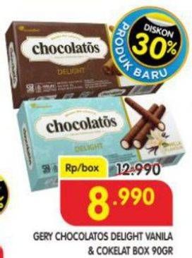 Promo Harga Chocolatos Delight Wafer Stick Cokelat, Vanila 90 gr - Superindo