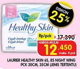 Promo Harga Laurier Healthy Skin Night Wing 30cm, Night Wing 35cm 6 pcs - Superindo