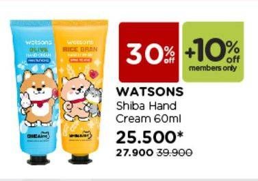 Promo Harga WATSONS Hand Cream Shibainc 60 ml - Watsons