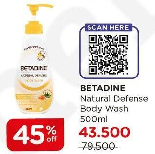 Promo Harga BETADINE Natural Defense Body Wash 500 ml - Watsons