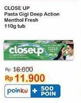 Promo Harga Close Up Pasta Gigi Deep Action Menthol Fresh 110 gr - Indomaret