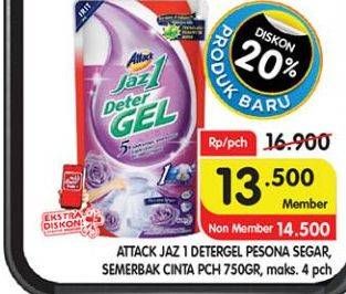 Promo Harga ATTACK Jaz1 DeterGel Pesona Segar, Semerbak Cinta 750 ml - Superindo