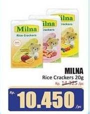 Promo Harga Milna Rice Crackers Banana Berries, Apple Orange, Sweet Potato Carrot, Rice Crackers 5 pcs - Hari Hari