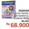 Promo Harga ANMUM Materna Vanilla Delight, Strawberry White Chocolate, Cokelat 400 gr - Alfamidi