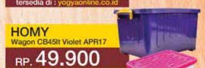 Promo Harga Homy Wagon Container Box Violet 45000 ml - Yogya
