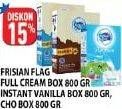 Promo Harga FRISIAN FLAG Full Cream 800g, Instant Vanilal 800g, Chocolate 800g  - Hypermart