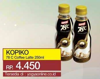 Promo Harga Kopiko 78C Drink Coffee Latte 250 ml - Yogya