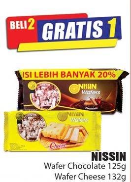 Promo Harga NISSIN Wafers Chocolate, Cheese 125 gr - Hari Hari