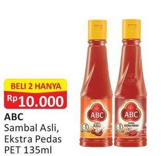 Promo Harga ABC Sambal Asli, Extra Pedas per 2 botol 135 ml - Alfamart