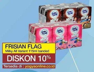 Promo Harga FRISIAN FLAG Susu UHT Milky All Variants 115 ml - Yogya