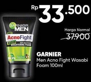 Promo Harga GARNIER MEN Acno Fight Facial Foam Anti-Bacteria Wasabi Brightening 100 ml - Guardian