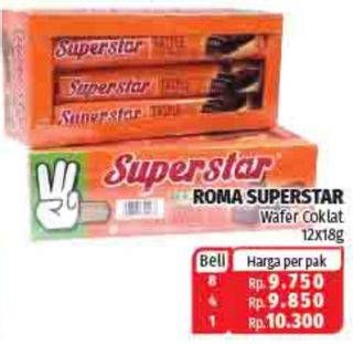 Promo Harga ROMA Superstar Wafer 12 pcs - Lotte Grosir