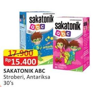Promo Harga SAKATONIK ABC Multivitamin Stroberi, Antariksa 30 pcs - Alfamart