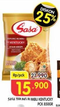 Promo Harga Sasa Tepung Bumbu Ala Kentucky Ayam Krispi 850 gr - Superindo