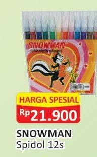 Promo Harga Snowman Spidol 12 pcs - Alfamart