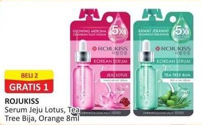 Promo Harga ROJUKISS Brightening Serum Jeju Lotus, Orange, Tea Tree Bija 8 ml - Alfamart