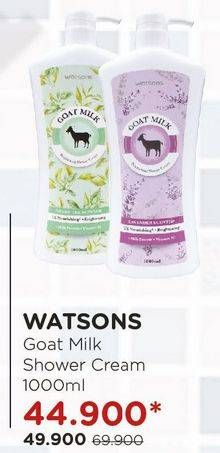 Promo Harga WATSONS Goats Milk Brightening Shower Cream 1000 ml - Watsons