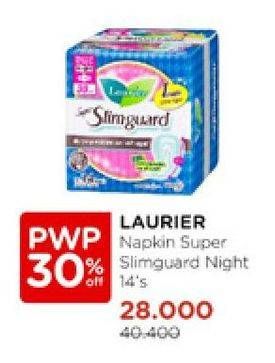 Promo Harga Laurier Super Slimguard Night 30cm 14 pcs - Watsons