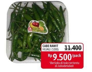 Promo Harga Cabe Rawit Hijau per 100 gr - Alfamidi