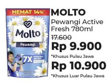 Promo Harga Molto Pewangi Active Fresh 780 ml - Alfamidi