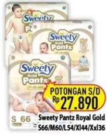 Promo Harga Sweety Gold Pants XXL36, XL44, S66, M60, L54 36 pcs - Hypermart