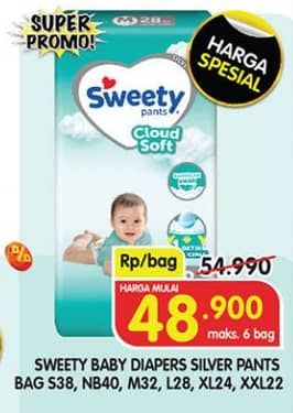 Promo Harga Sweety Silver Pants S38, M32, L28, XL24, XXL22 22 pcs - Superindo