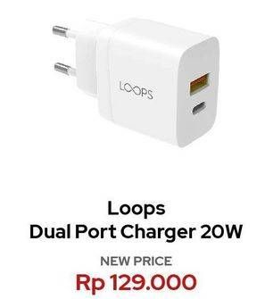 Promo Harga Loops DualPort Charger 20W  - Erafone