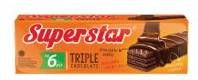 Promo Harga ROMA Superstar Wafer Triple Chocolate per 6 pcs 18 gr - Carrefour