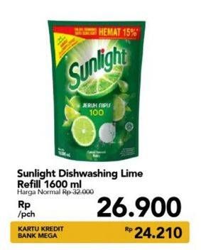 Promo Harga SUNLIGHT Pencuci Piring Jeruk Nipis 100 1600 ml - Carrefour