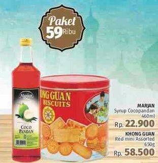 Promo Harga Marjan Syrup + Khong Guan Assorted Mini  - LotteMart