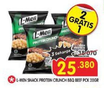 Promo Harga L-MEN Protein Crunch BBQ Beef 20 gr - Superindo