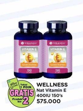 Promo Harga Wellness Natural Vitamin E-400 I.U 150 pcs - Watsons