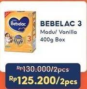 Promo Harga BEBELAC 3 Susu Pertumbuhan Madu, Vanila 400 gr - Indomaret