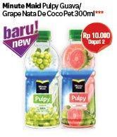 Promo Harga MINUTE MAID Juice Pulpy Guava, White Grape With Nata De Coco Bits per 2 botol 300 ml - Carrefour