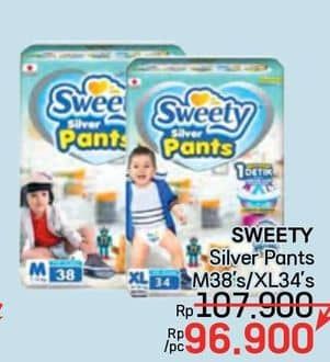 Promo Harga Sweety Silver Pants M38, XL34 34 pcs - LotteMart