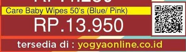 Promo Harga YOA Baby Wipes Blue, Pink 50 pcs - Yogya