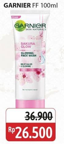 Promo Harga Garnier Facial Cleanser Sakura Glow Face Wash 100 ml - Alfamidi