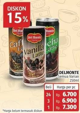 Promo Harga DEL MONTE Latte All Variants 240 ml - Lotte Grosir