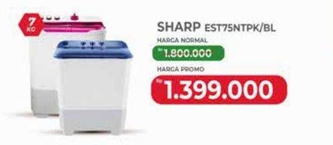 Promo Harga Sharp ES-T75NT Mesin Cuci BL, PK  - Yogya