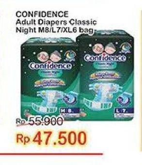 Promo Harga Confidence Adult Diapers Classic Night L7, M8, XL6 6 pcs - Indomaret