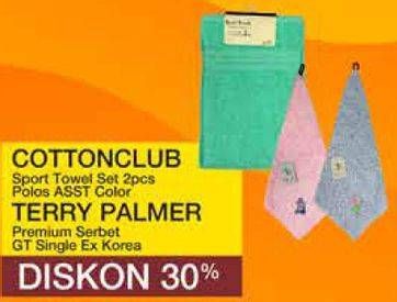 Promo Harga COTTON CLUB Sport Towel Polos Asst Color/ TERRY PALMER Premium Serbet GT Single Ex Korea  - Yogya