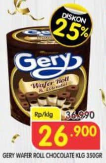 Promo Harga Gery Wafer Roll Extrudat 380 gr - Superindo