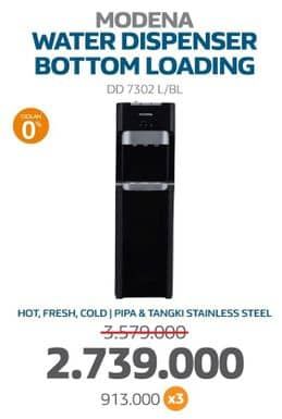 Modena Water Dispenser DD 7302 L  Diskon 23%, Harga Promo Rp2.739.000, Harga Normal Rp3.579.000, Cicilan Rp. 913.000 x 3