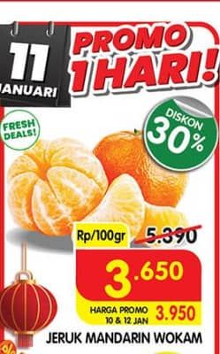 Promo Harga Jeruk Mandarin Wokam per 100 gr - Superindo