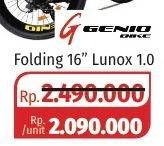 Promo Harga GENIO Folding Bike 16 Inch Lunox 1.0  - Lotte Grosir