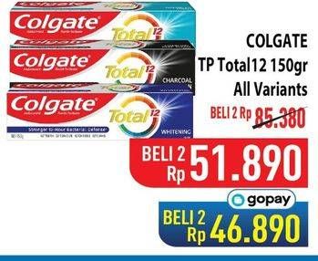 Promo Harga Colgate Toothpaste Total All Variants 150 gr - Hypermart