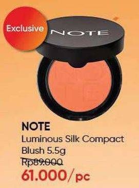 Promo Harga NOTE Luminous Silk Compact Blusher 5 gr - Guardian